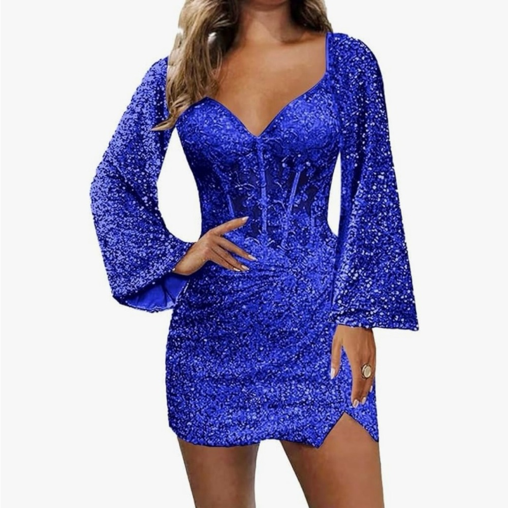 Brand new! Never worn!!Stunning Blue Sequin Dress